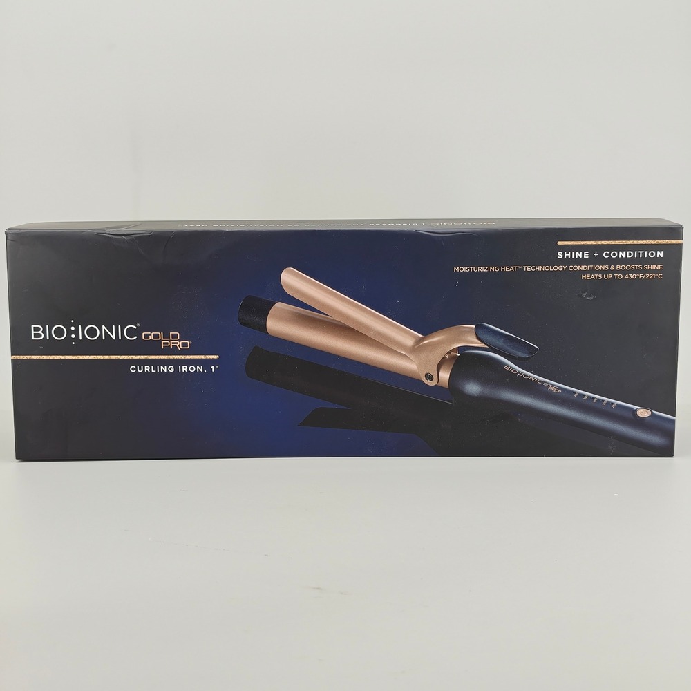 Bio Ionic GoldPro 1" Curling Iron Z-GPRCI-1.0 Moisturizing Heat 430F New